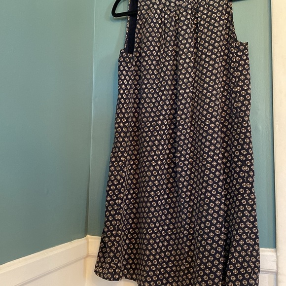 Madewell navy blue blue  and White Floral Sleeveless A- line Dress - size small - Picture 6 of 7